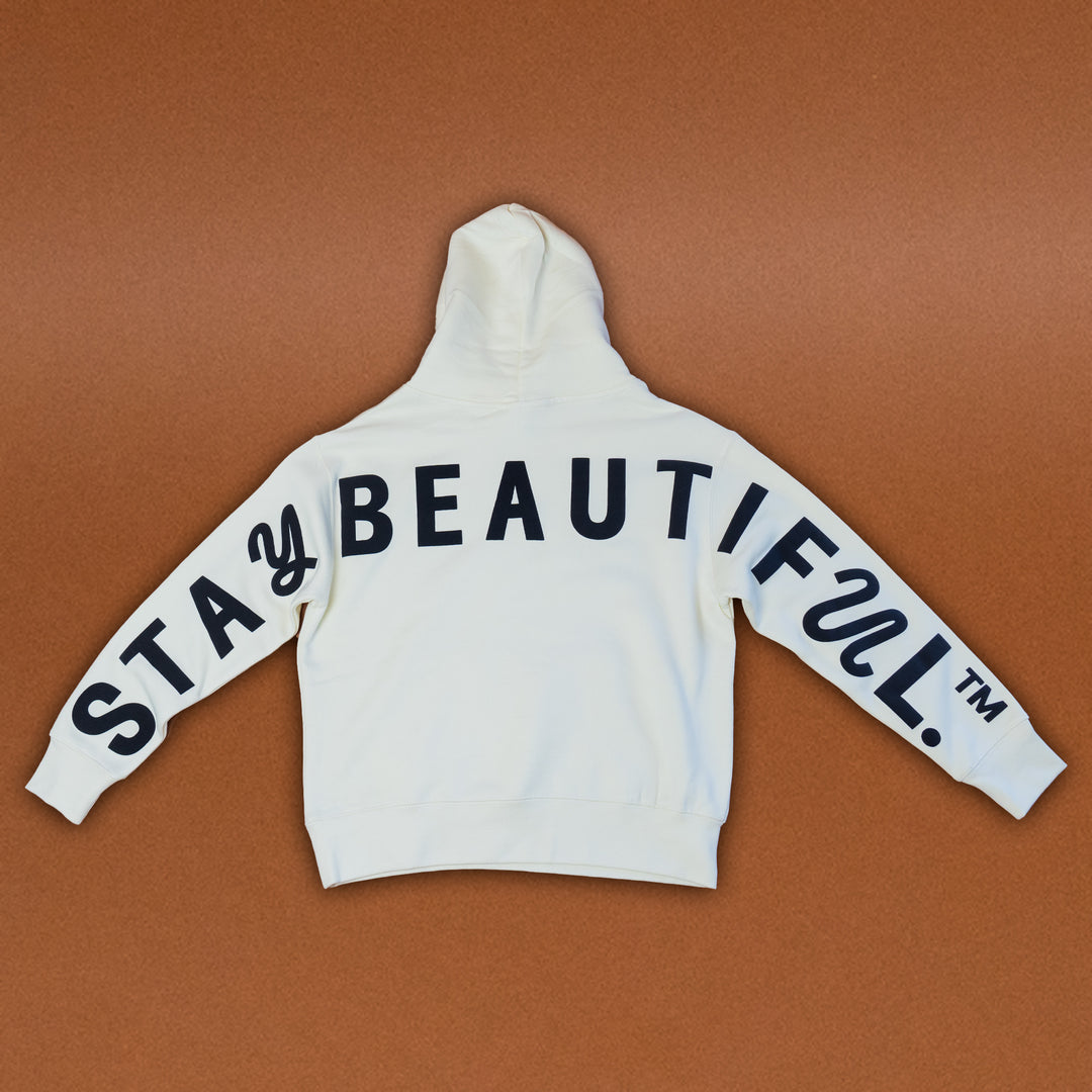 Womens Stay Beautiful™ Oversized Back Printed Hoody Sweater (Popup #1 Exclusive)